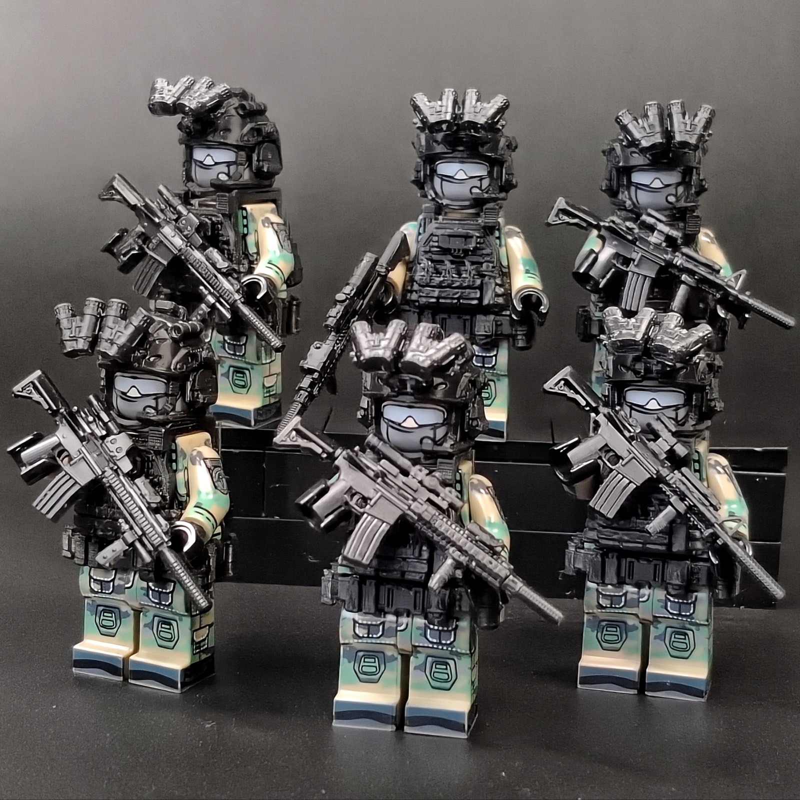 Navy SEALs Tactical Squad, 3D Printed Weapons for Small Block Figures, Custom