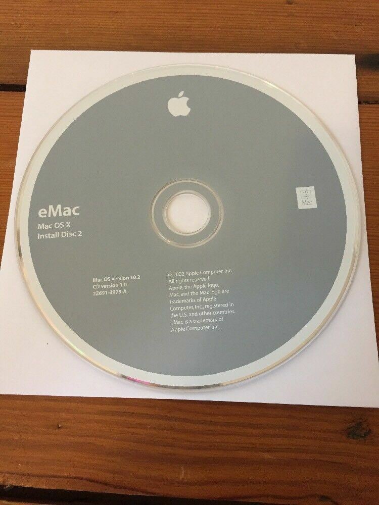 2002 eMac Mac OS X 10 10.2 Jaguar Macintosh Install Restore Software Discs CDs