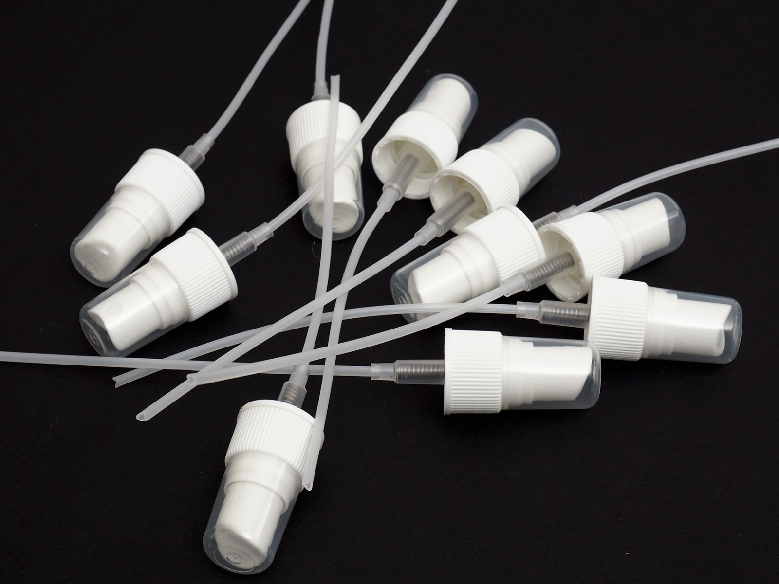 10 New Plastic Caps, White Fine Mist Sprayers Only  Fits 24/410