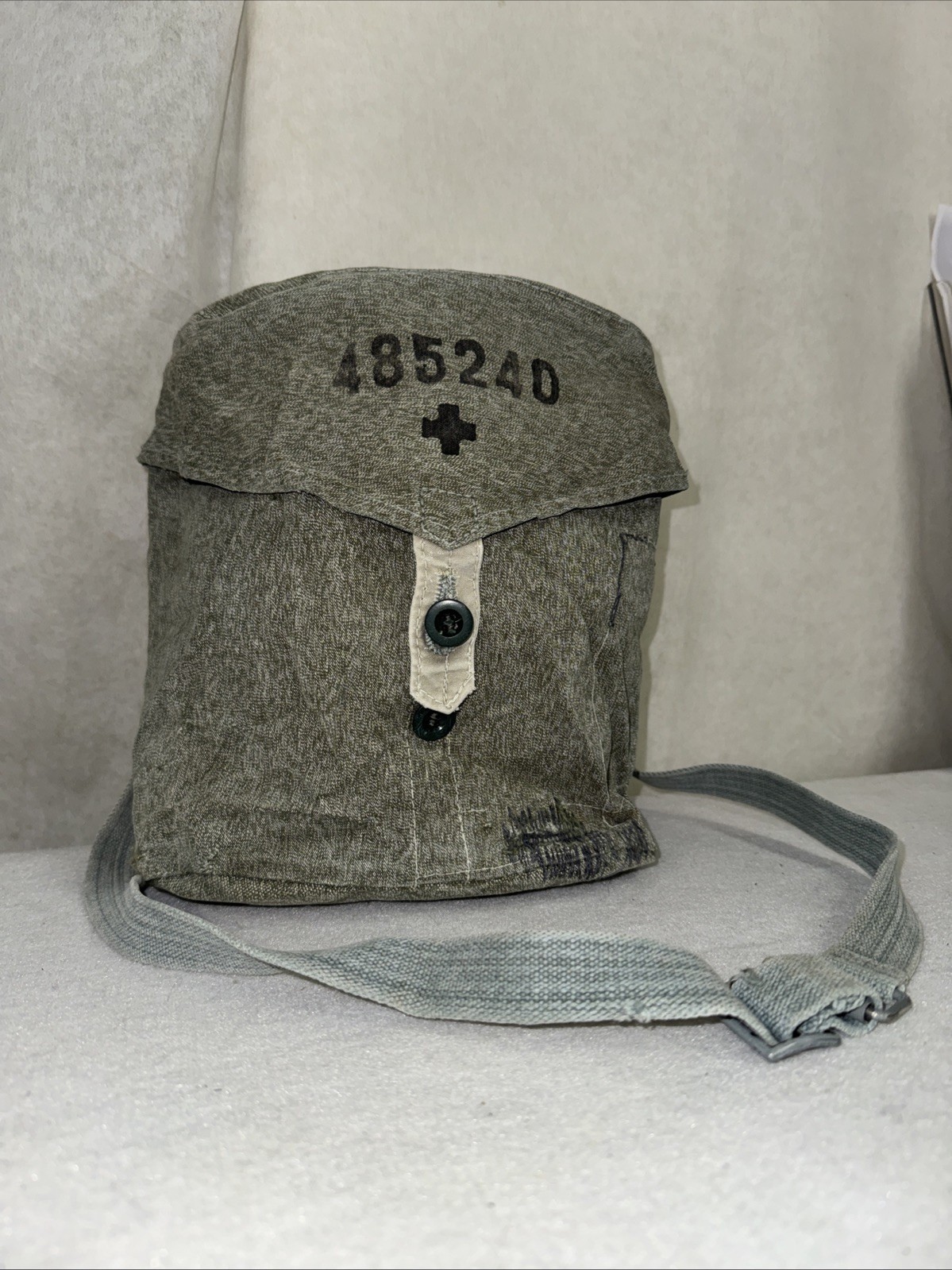 Vintage Swiss Army Military Crossbody Medic Pouch Bag Salt & Pepper Hipster Punk