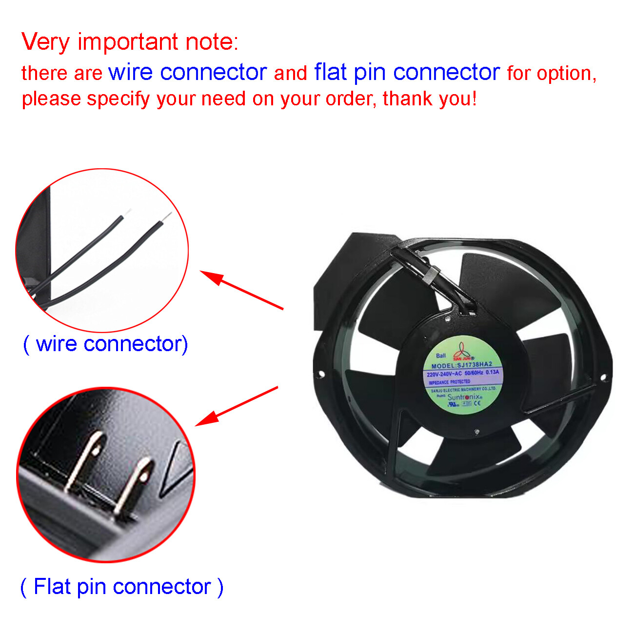 New Original SANJUN SJ1738HA2 AC220-240V 0.13A 50/60Hz 172*150*38mm Cooling Fan