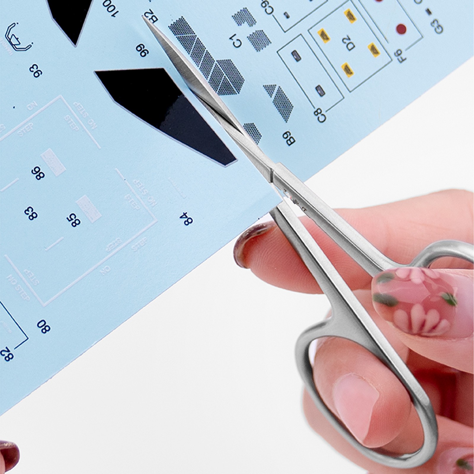 T10B01 Stainless Steel Sharp Edge Modeling Scissors For Model Stickers Tool