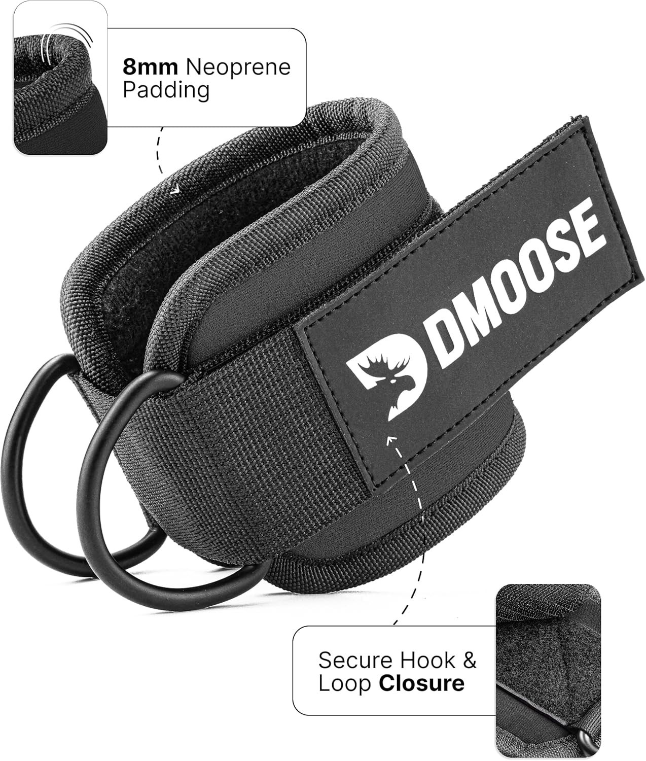 Ankle Straps for Cable Machines - One Size Fit with Padding, Glute Kickback ...