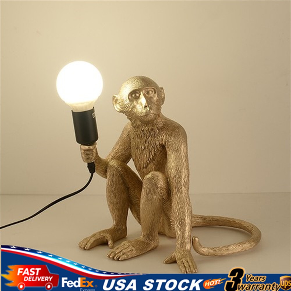 Vintage Resin Monkey Table Lamp Sitting Monkey Light Home/Office Table Lamp