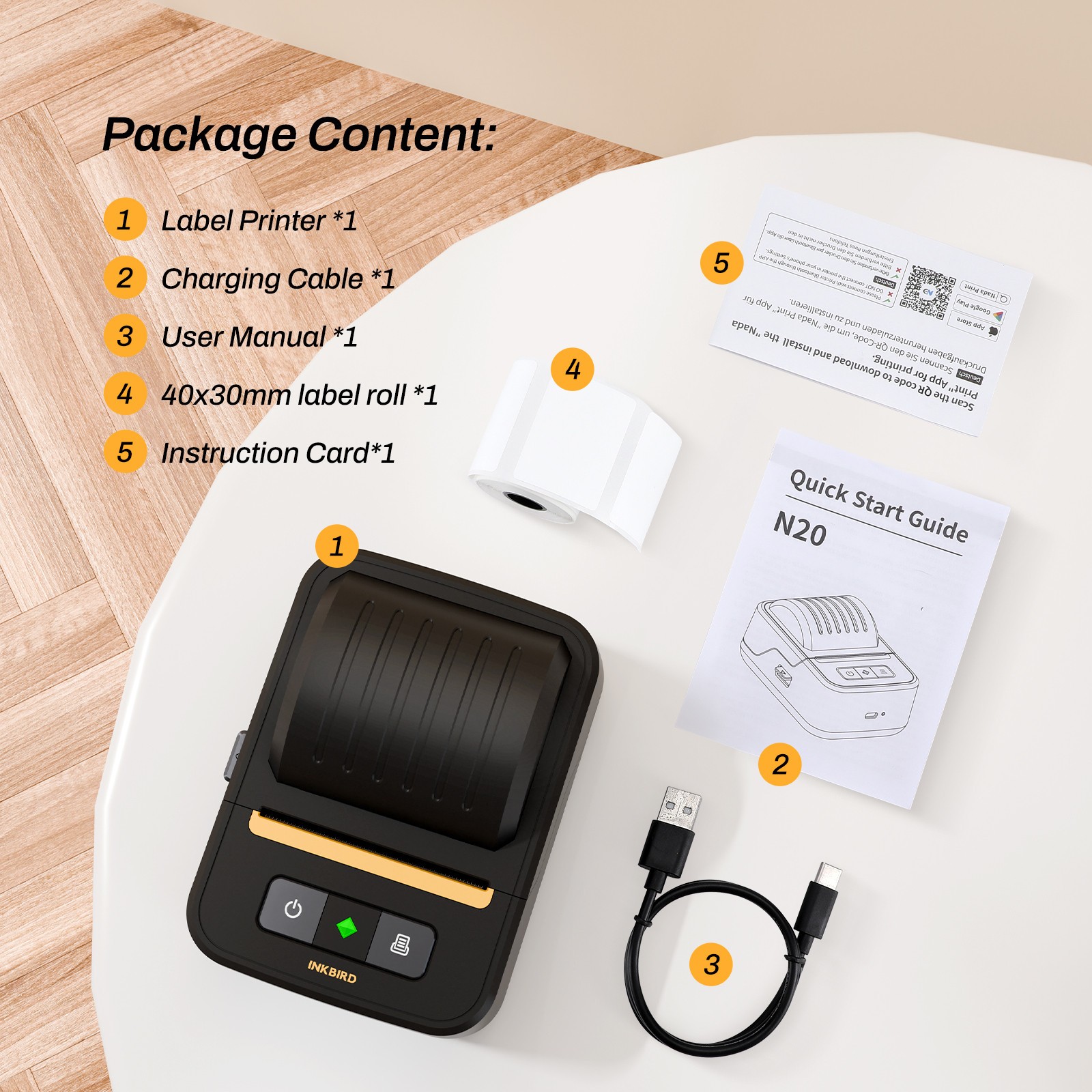 Wireless Label Maker Machine Thermal Label Printer Sticker Printer School Office