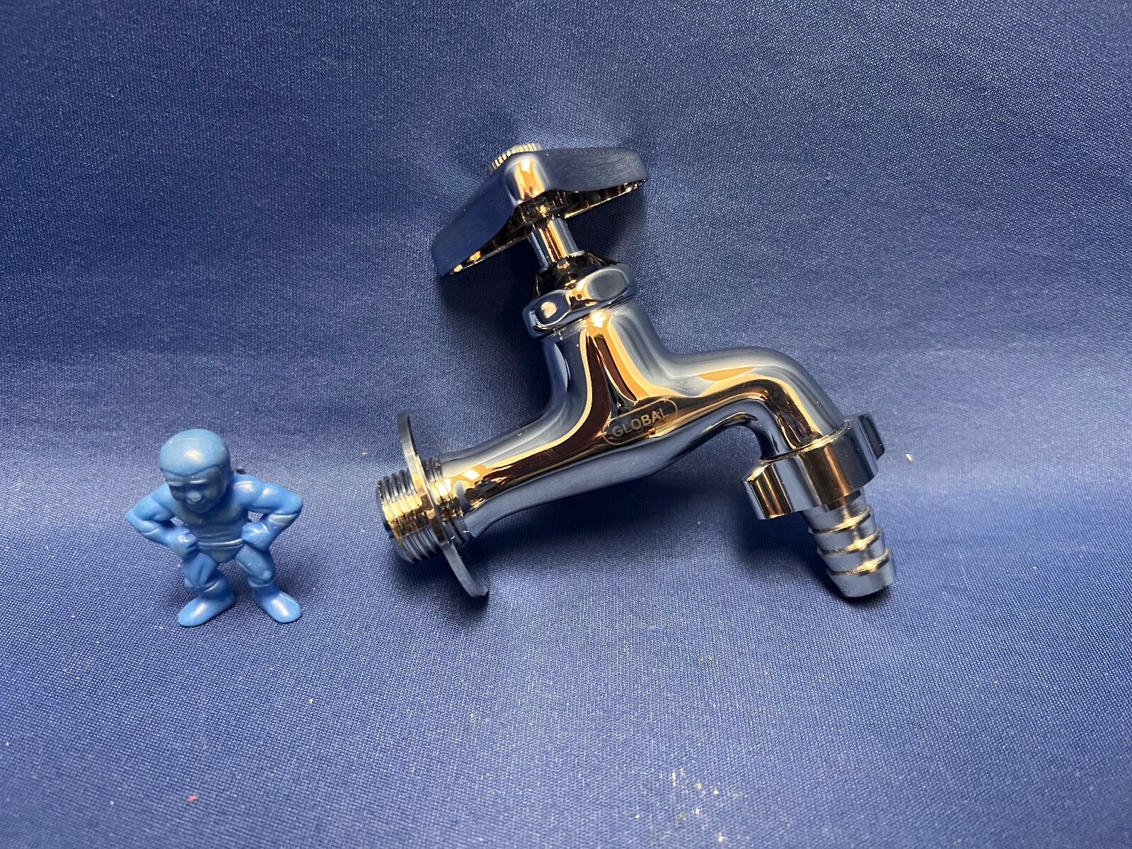 Global GPL-128-13 Marine Wall Faucet Chrome BIB Tap with Hose Coupling 1/2