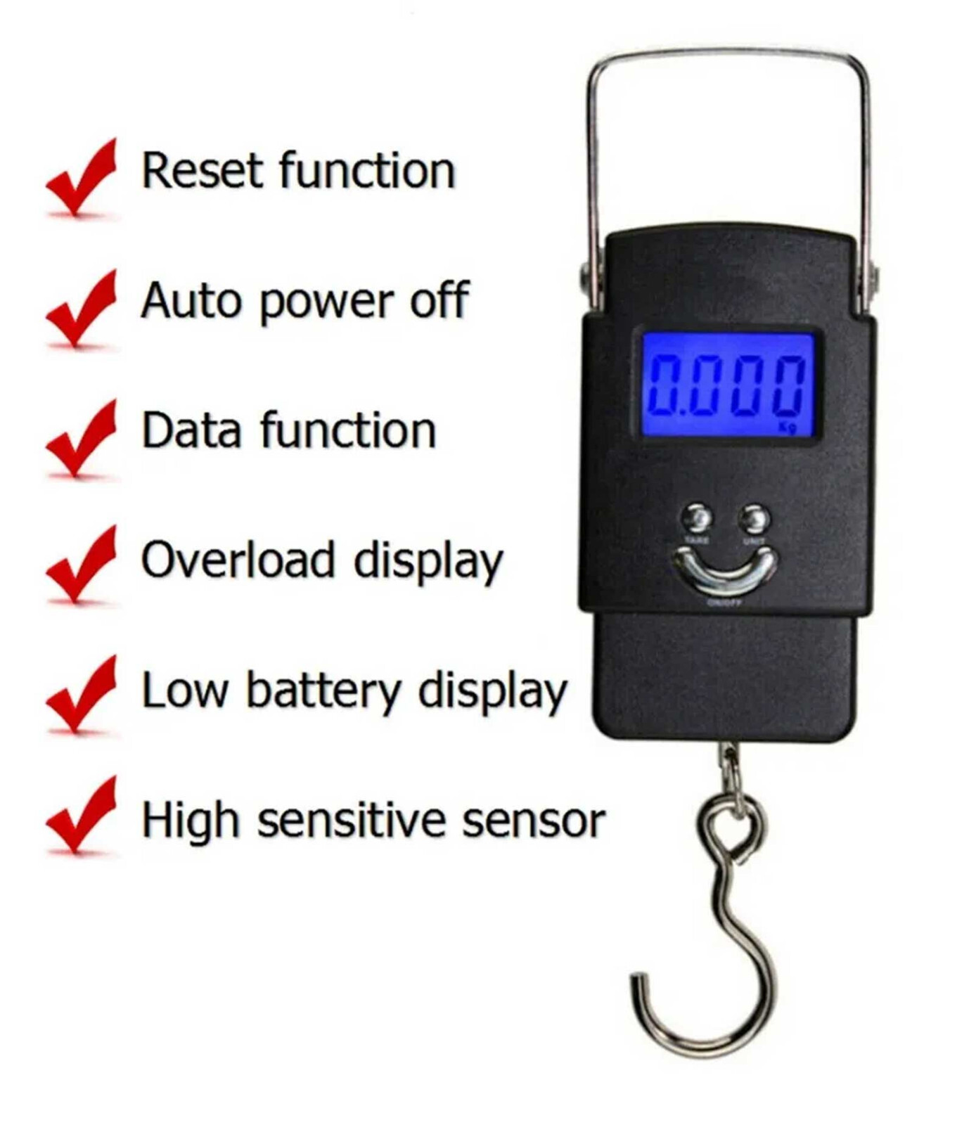 Portable Fish Scale Travel LCD Digital Hanging Luggage Electronic 110lb / 50kg