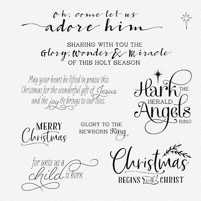 Xmas Greetings and Phrases Soft Rubber Gel Stamp Set