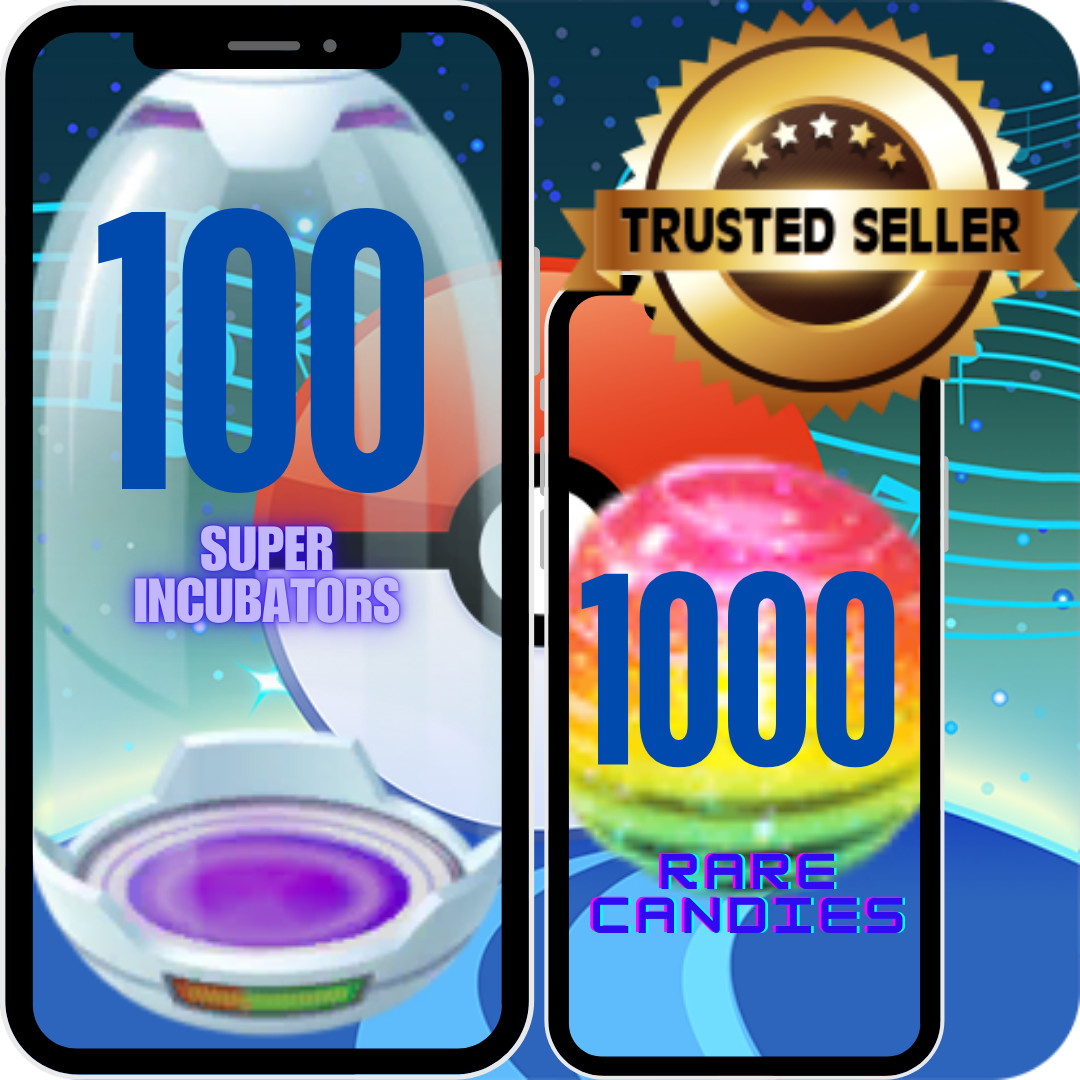 POGO 100 Super Incubators + 1000 Rare Candies Reward (See Description)