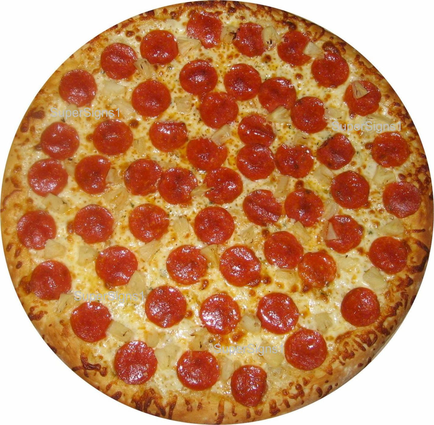 2 24" PEPPERONI PIZZA Huge Decal Sticker set for Delivery Shop Window Car Sign