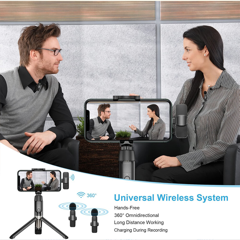 Clip-On Wireless Mic - Ideal for Live Streams/Teaching, Stable Connection
