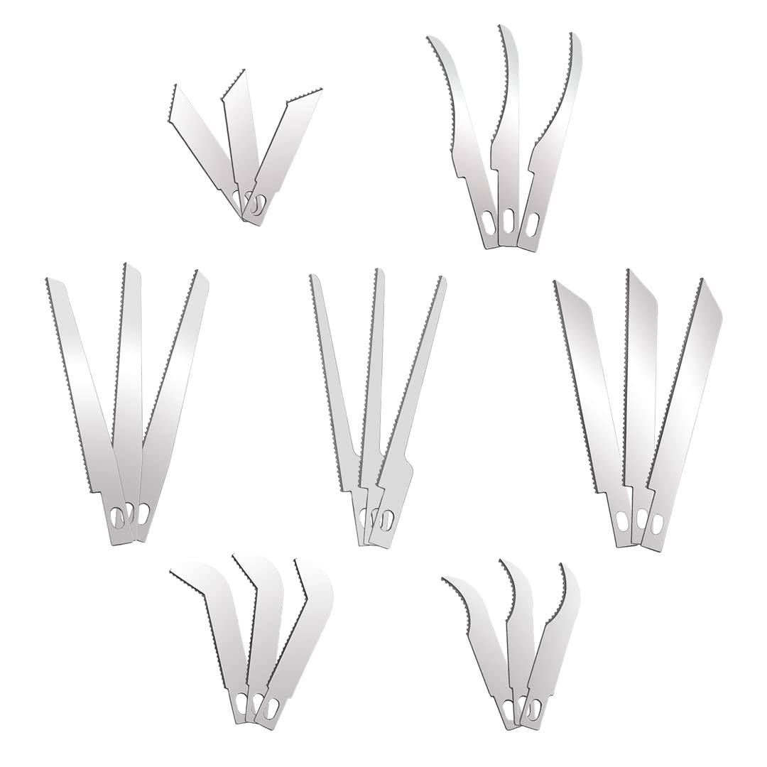 21pcs 7sizes Saw Blades With Plastic Box For Model Craft Hand Sawmodeling Knife