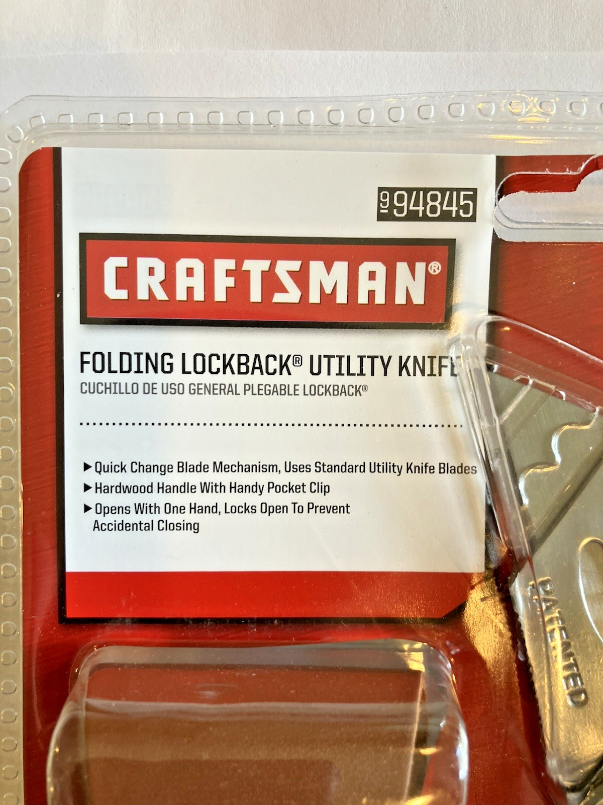 CRAFTSMAN 94845 FOLDING LOCKBACK UTILITY KNIFE WITH LEATHER SHEATH