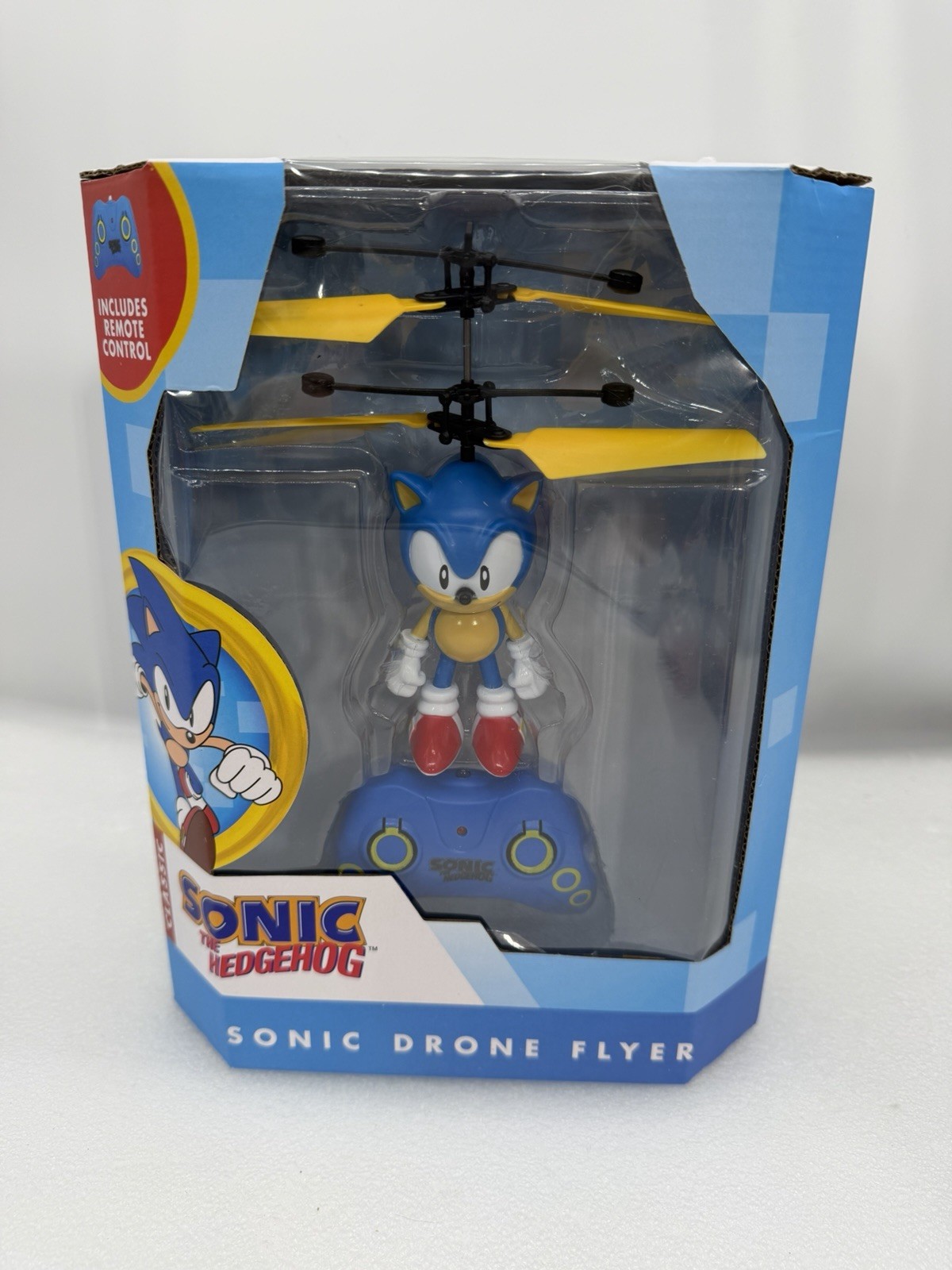 Classic Sonic The Hedgehog Hand Sensor Control HELI-DRONE FLYER & Remote Control