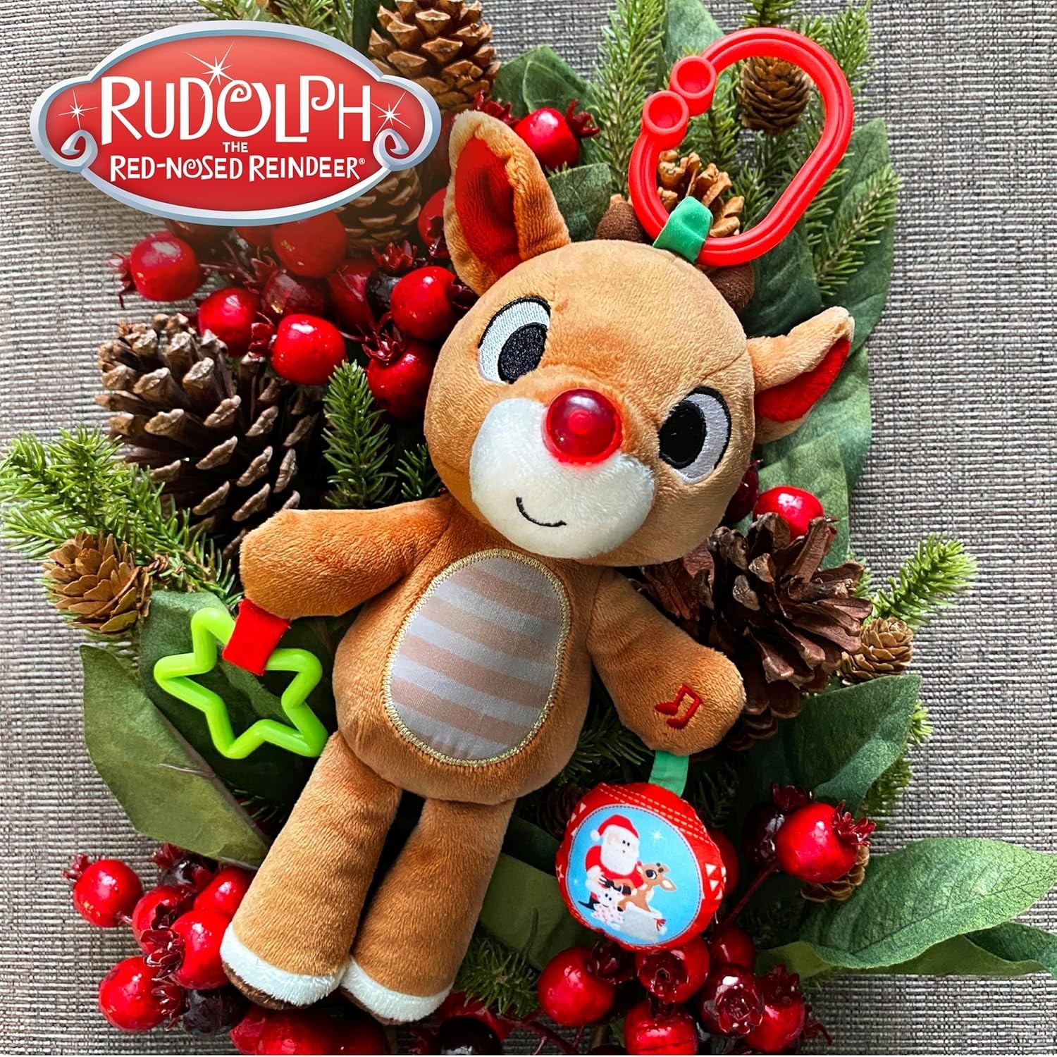 Rudolph The Red-Nosed Reindeer On The Go Teether Developmental Activity Toy, ...