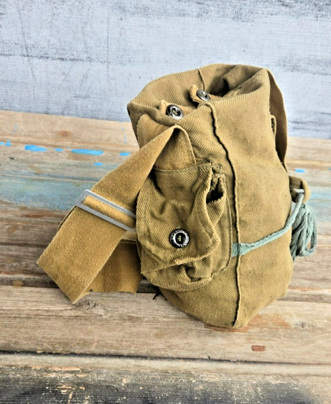 Vintage Soviet Era Canvas Shoulder Bag 1983 - Original USSR Military Surplus
