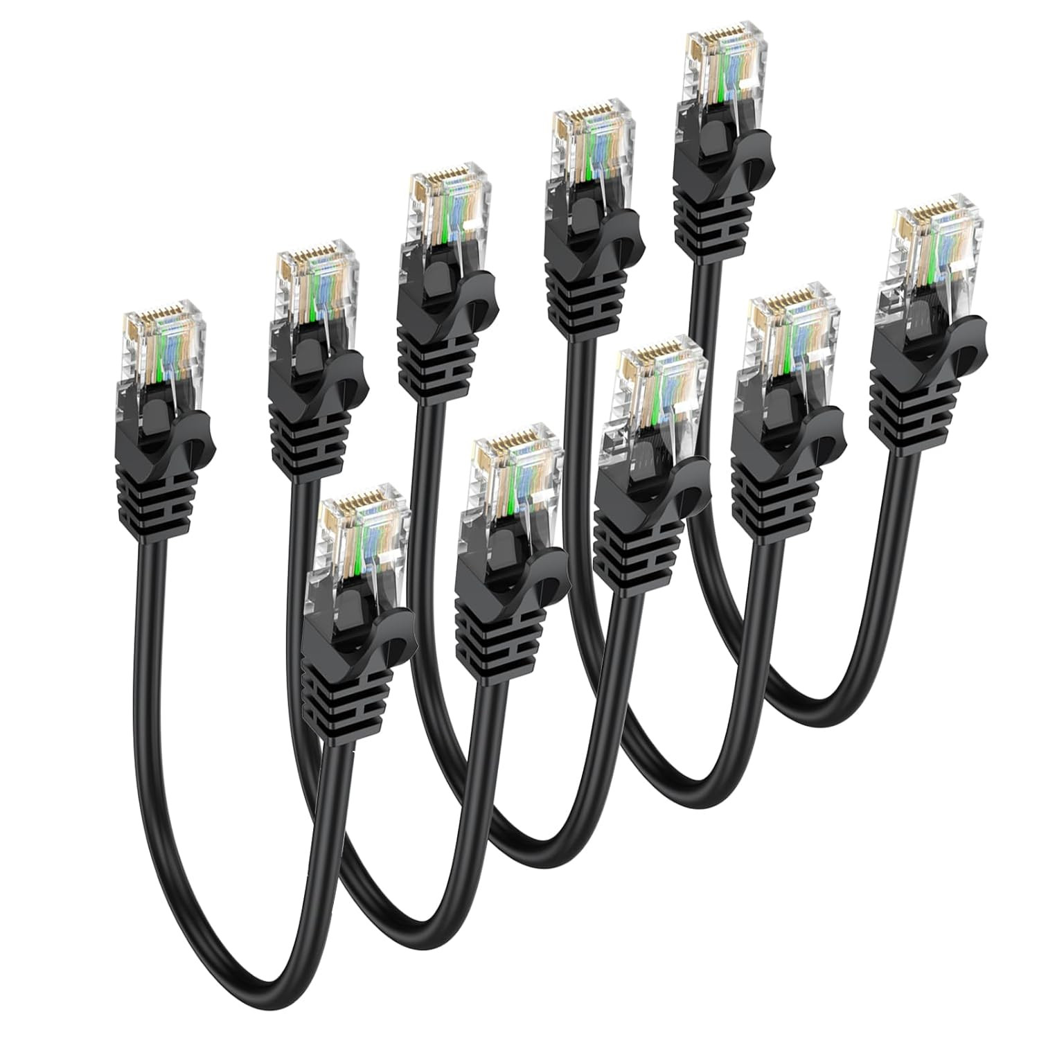 Cat 6 Ethernet Cable 1FT 5-Pack, Short Patch Cable 1 Foot Cord (Cat 6 Cable, Int