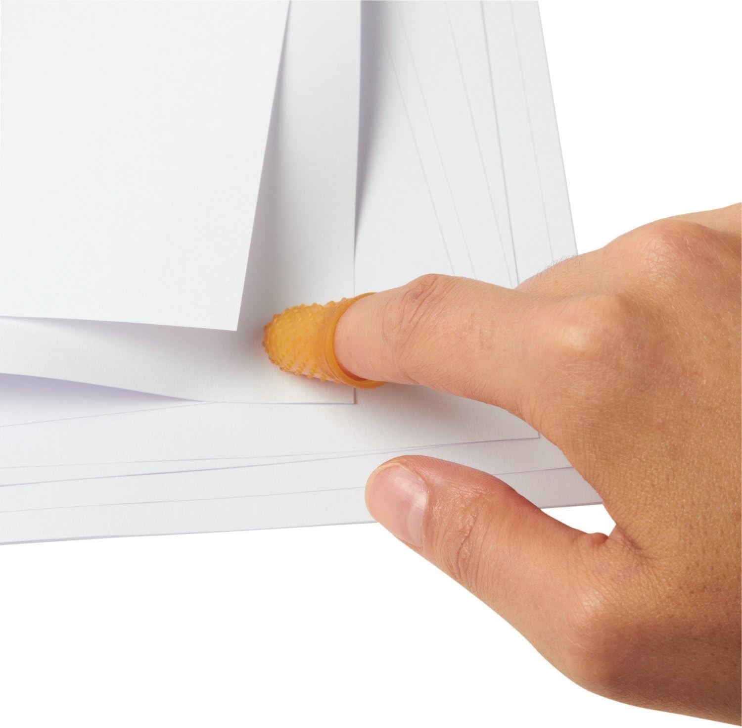 Superior Amber Rubber Finger Tips for Enhanced Grip - 12 Durable Units