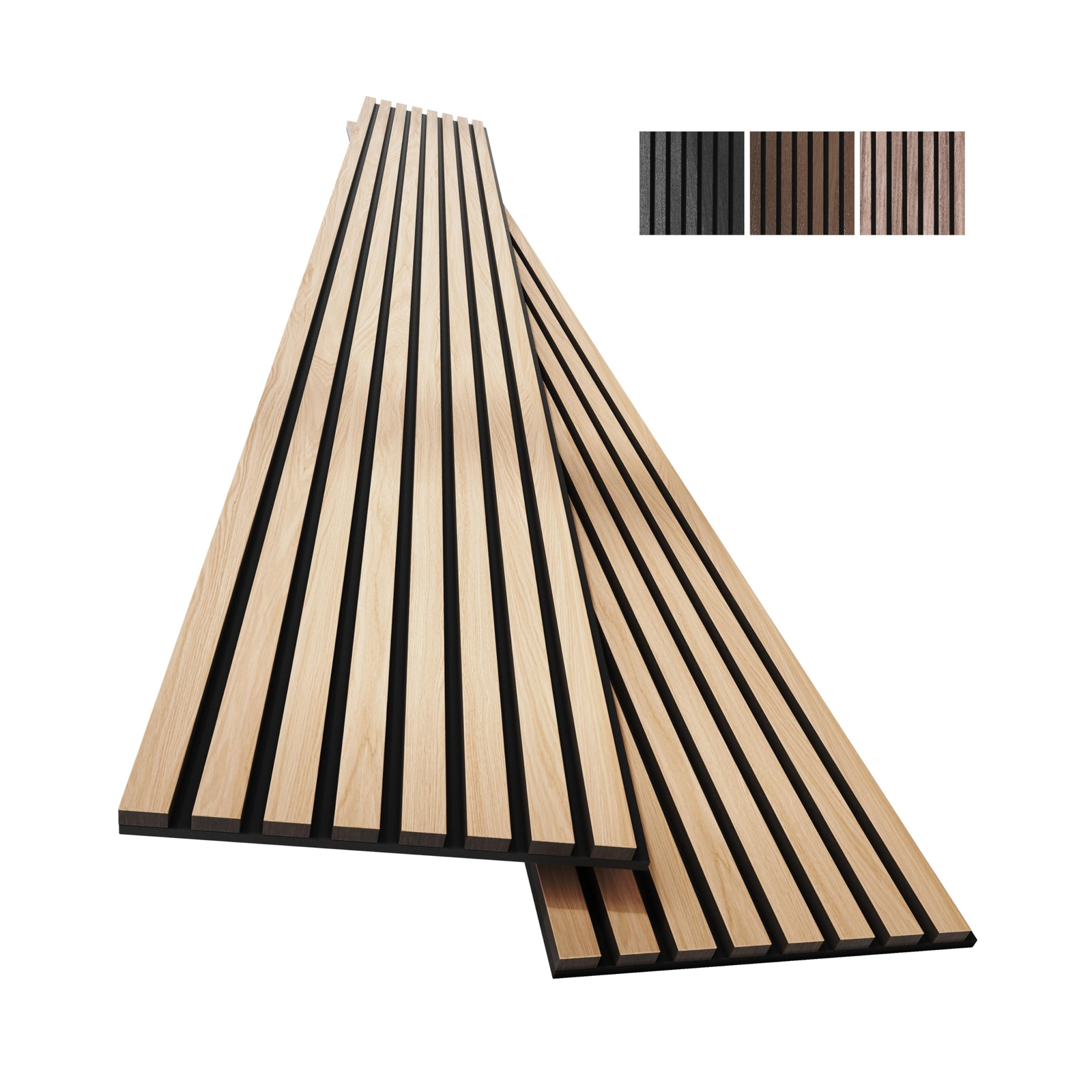 2-Pack Wood Panels for Wall - Acoustic Wood Slat Wall Panels, Soundproof Wood...