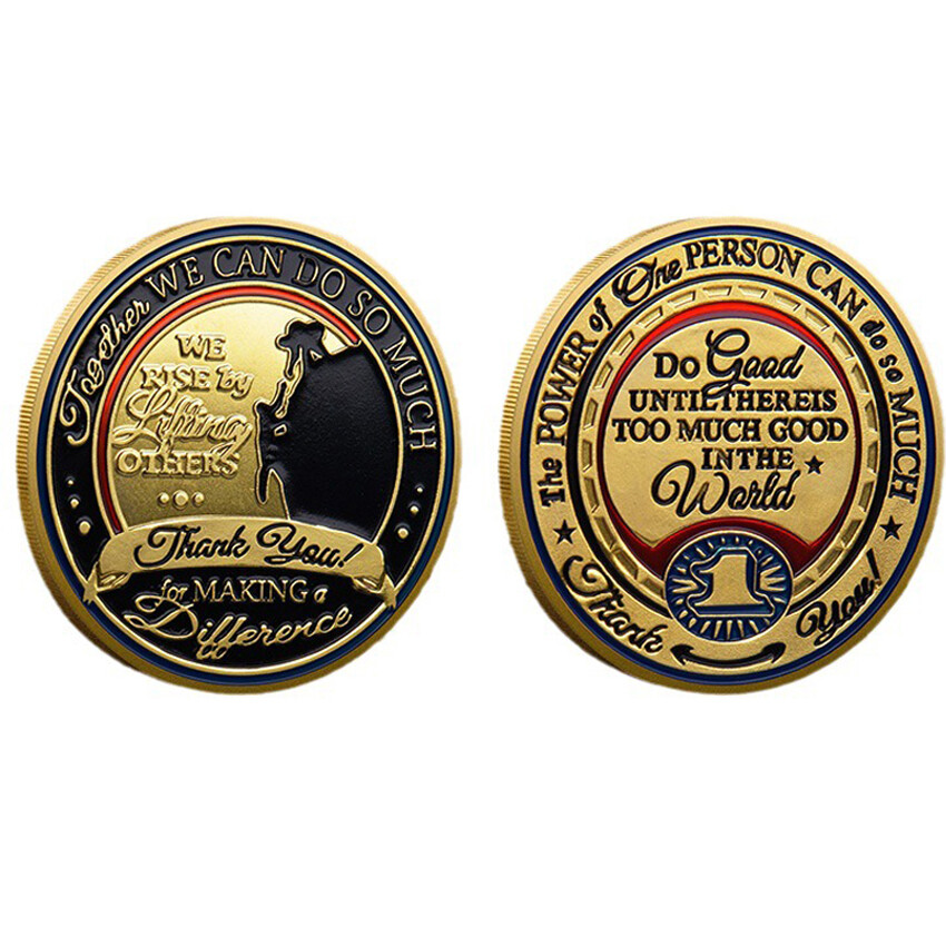 20PCS Thank You For Making A Difference Gold Plated Commemorative Challenge Coin
