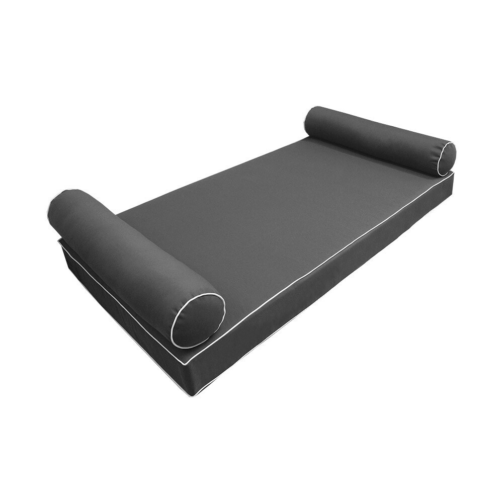 *COVER ONLY*-Style 5 Daybed Mattress Bolster Pillow Contrast PipeTrim Crib-AD003