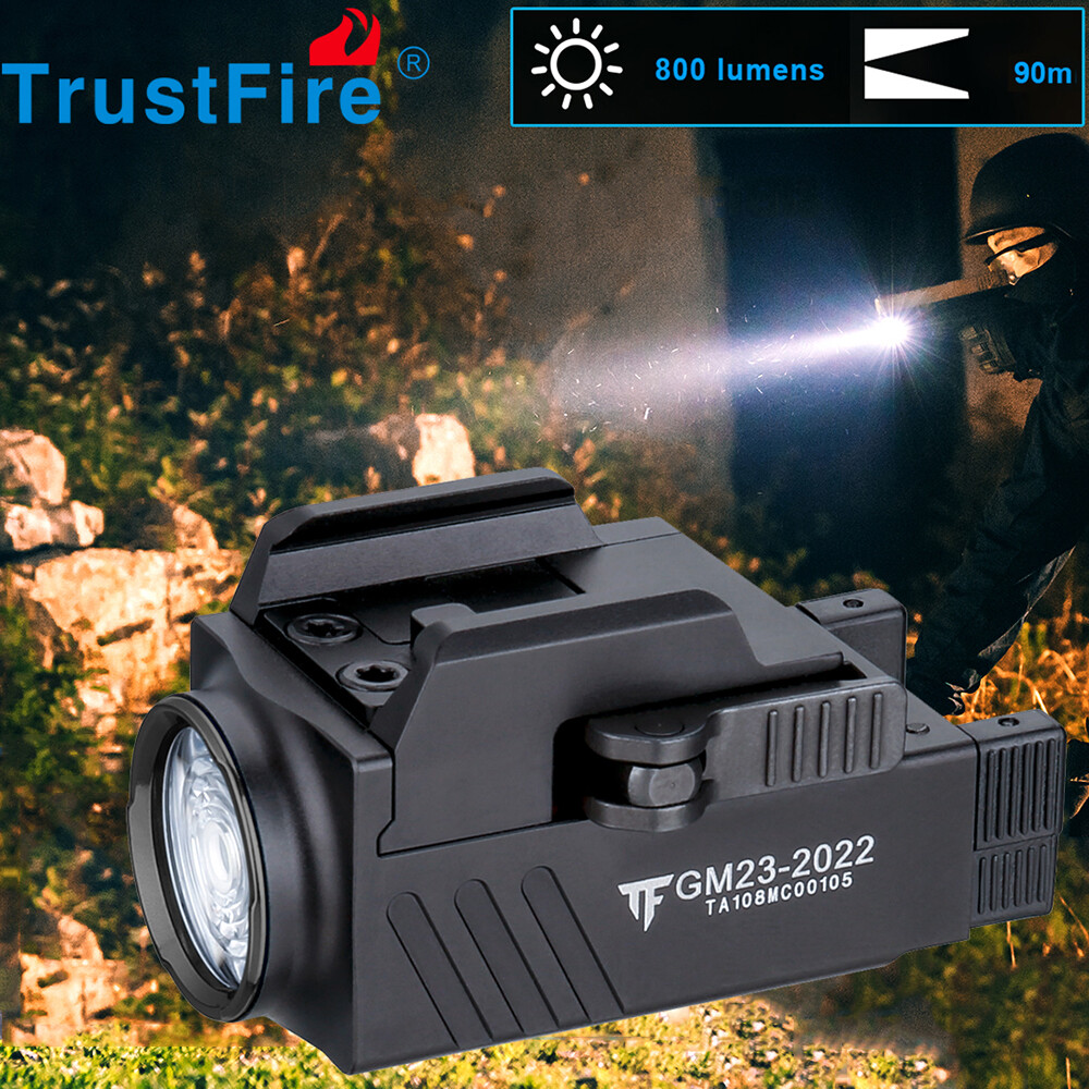 LED Weapon Flashlight Rifle Pistol Light For Glock Picatinny 20mm Rail Mounted