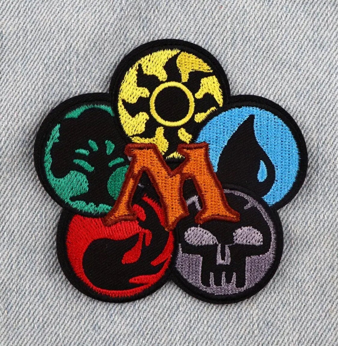 Magic the Gathering MTG Mana Symbols Embroidered Iron-On/Sew On Patch Card Game