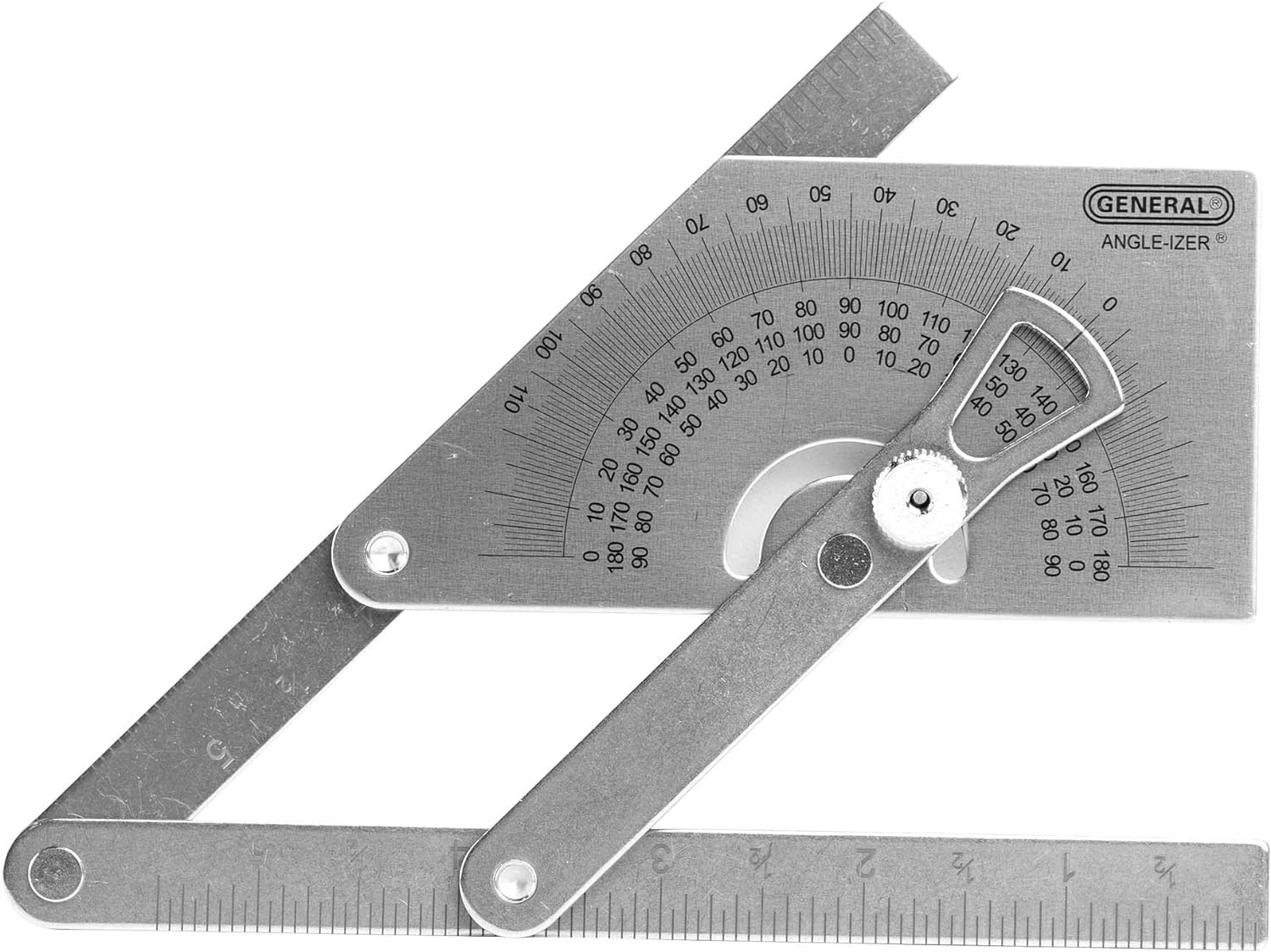 General Tools Protractor and Angle Finder #39, Stainless Steel, Outside,...