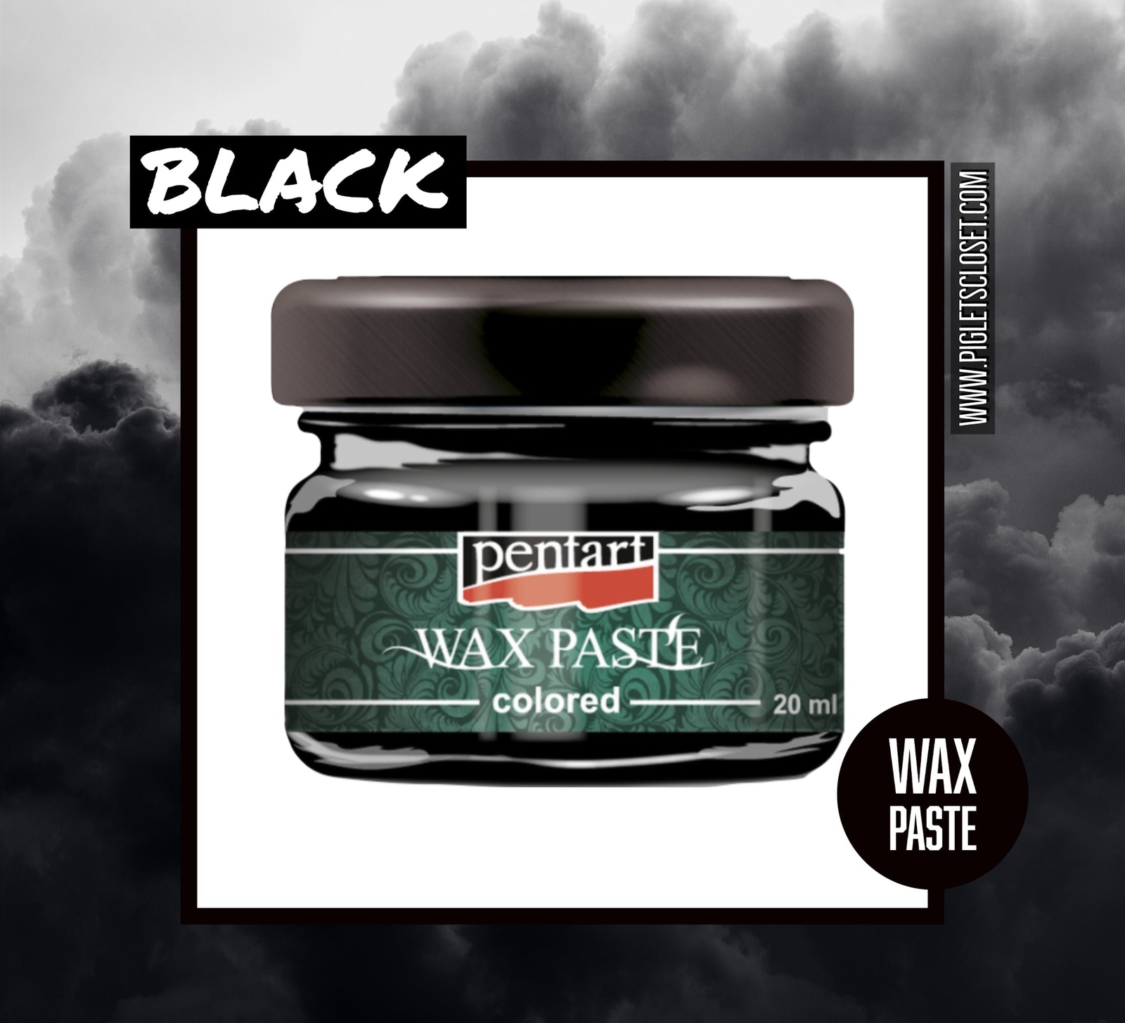 Black | Wax Paste | Pentart Solvent Based Gilding Wax