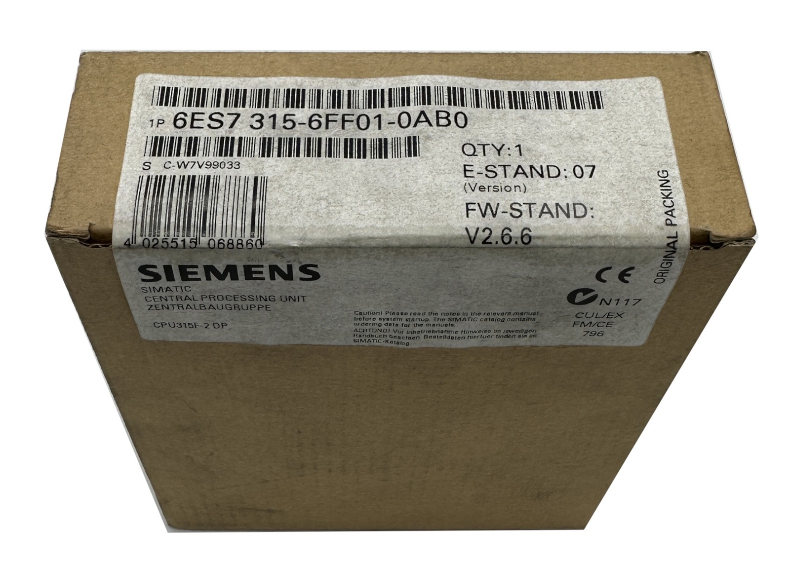 For Siemens 6ES7 315-6FF01-0AB0 6ES7315-6FF01-0AB0 S7-300