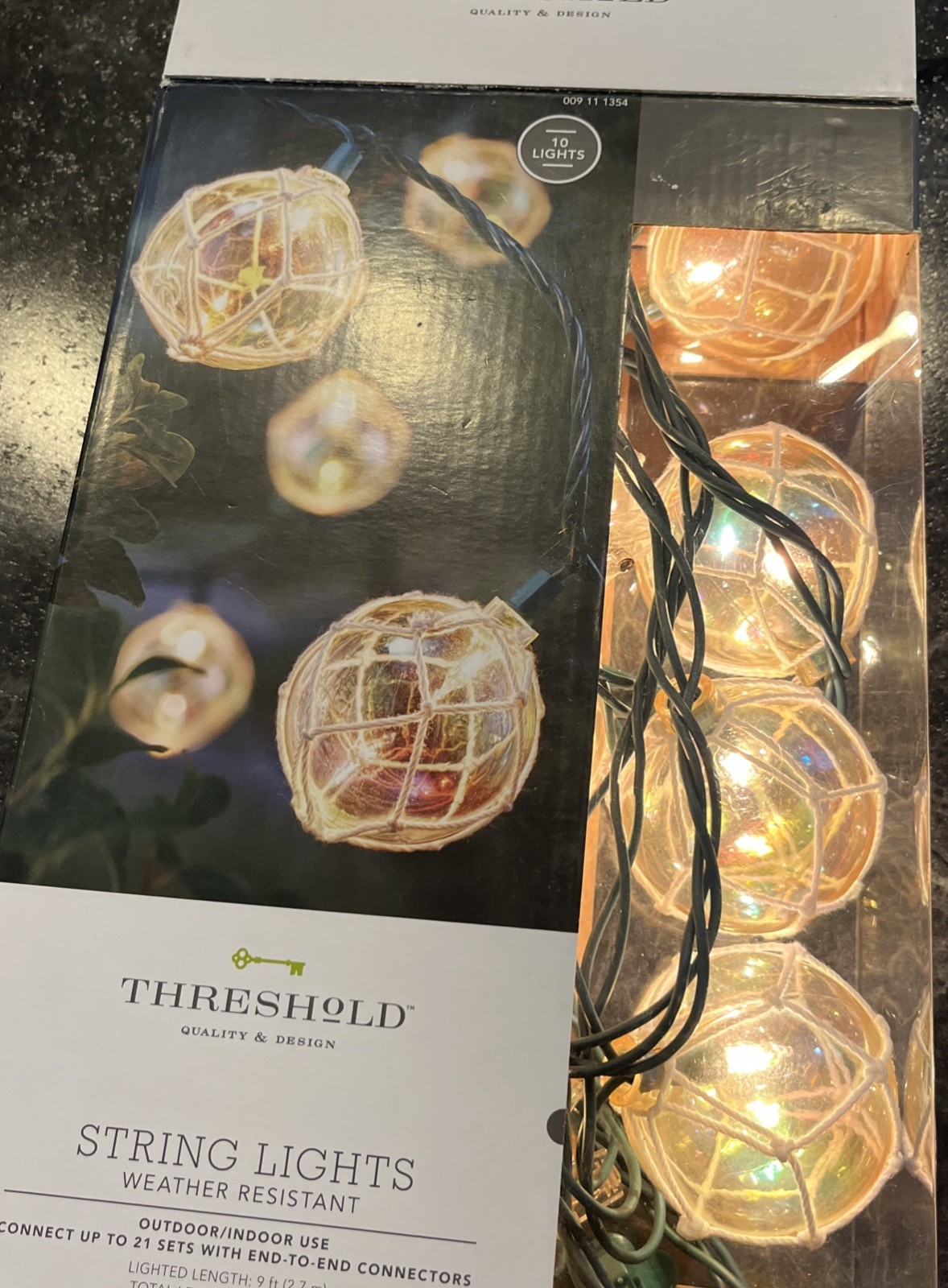 10 Threshold String Lights Outdoor Indoor Macrame Globe Prism color new in box