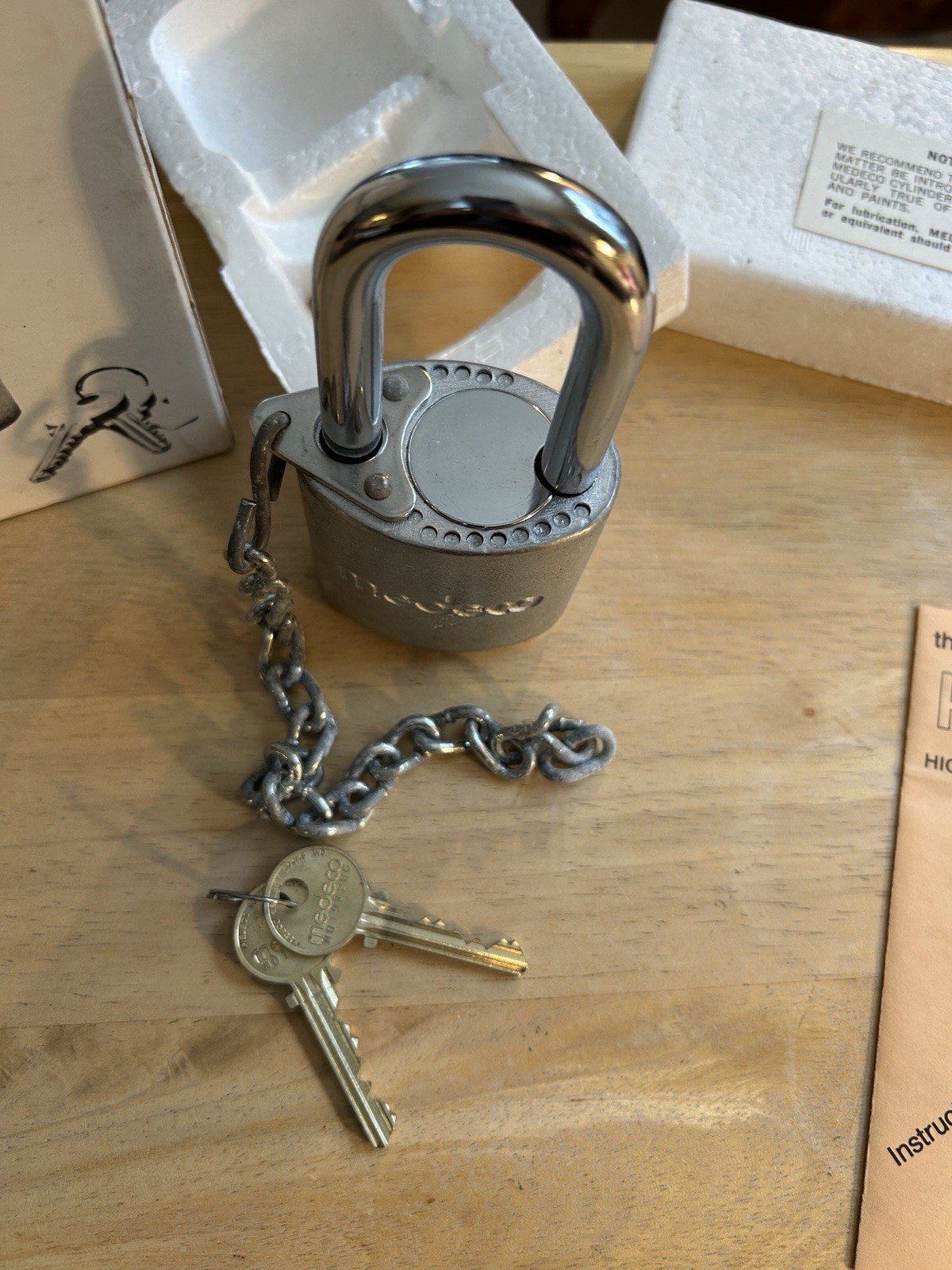 Vtg Medeco High Security Padlock New In Box