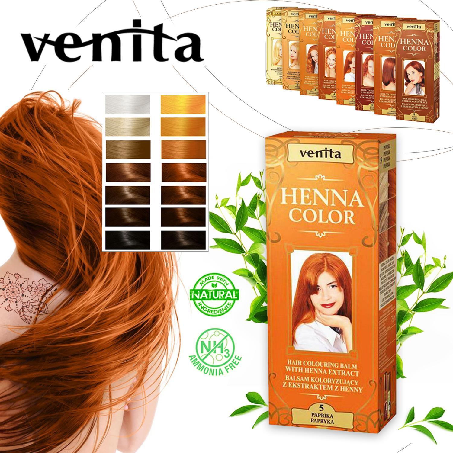 Venita Henna Color Natural Hair Color Hair Balm Herbal Hair DYE FOR HAIR HENNA