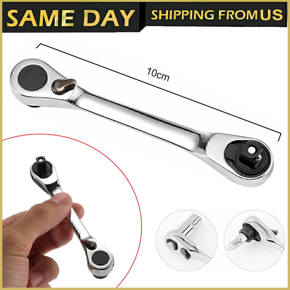 1/4 INCH MINI DOUBLE ENDED QUICK SOCKET RATCHET WRENCH ROD SCREWDRIVER BIT TOOL!