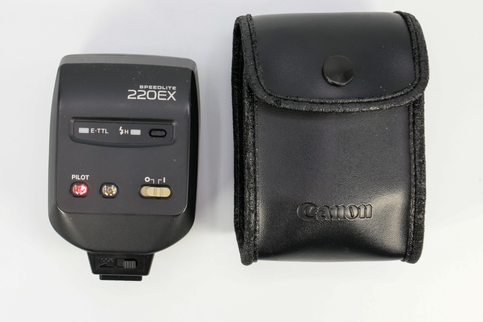 Canon Speedlite 220EX Shoe Mount External Flash w/ Soft Case Tested & Working
