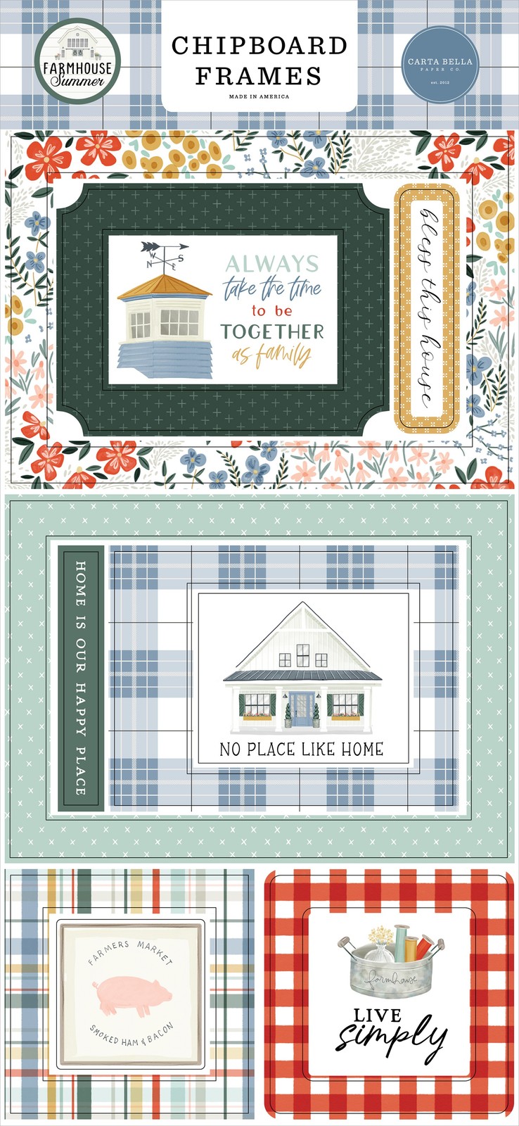Farmhouse Summer Chipboard 6"X13"-Frames