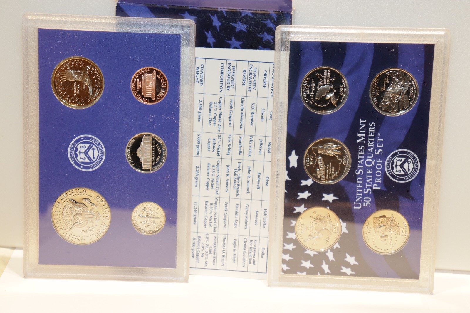 2002 Clad Proof Set U.S. Mint Original Government Packaging.