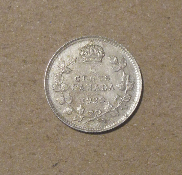 Canada - 1920 Silver 5 Cents - Nice Coin!