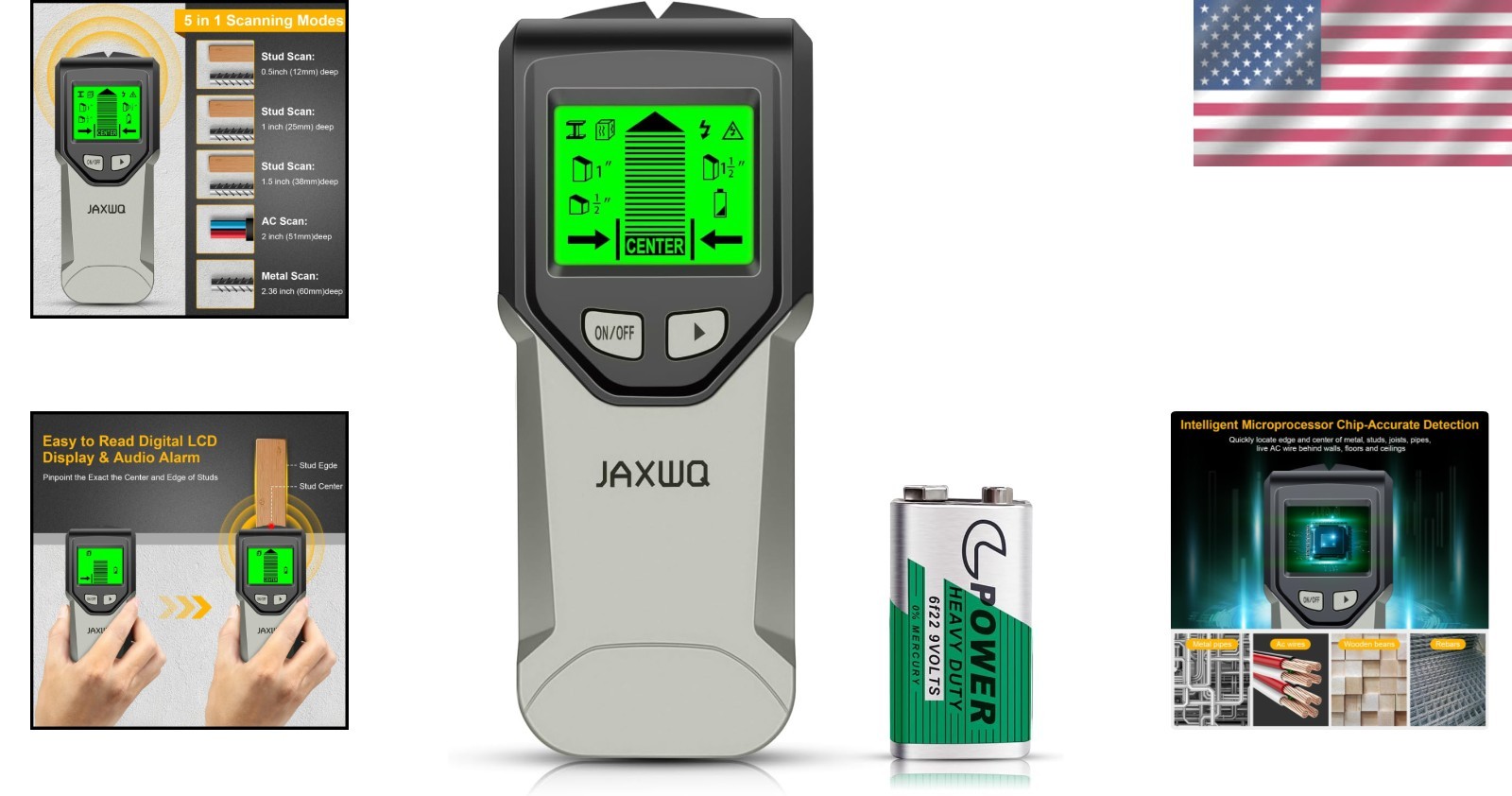 5-in-1 Wall Scanner with Bright LCD - Effortless Stud Detection Made Easy!