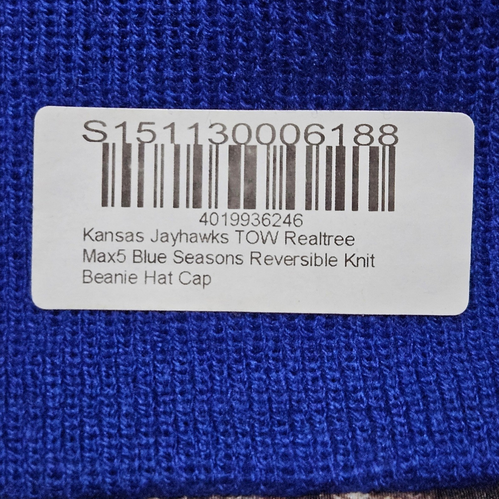 Kansas Jayhawks Reversible Beanie Hat Realtree Max5 Blue Seasons Knit KU
