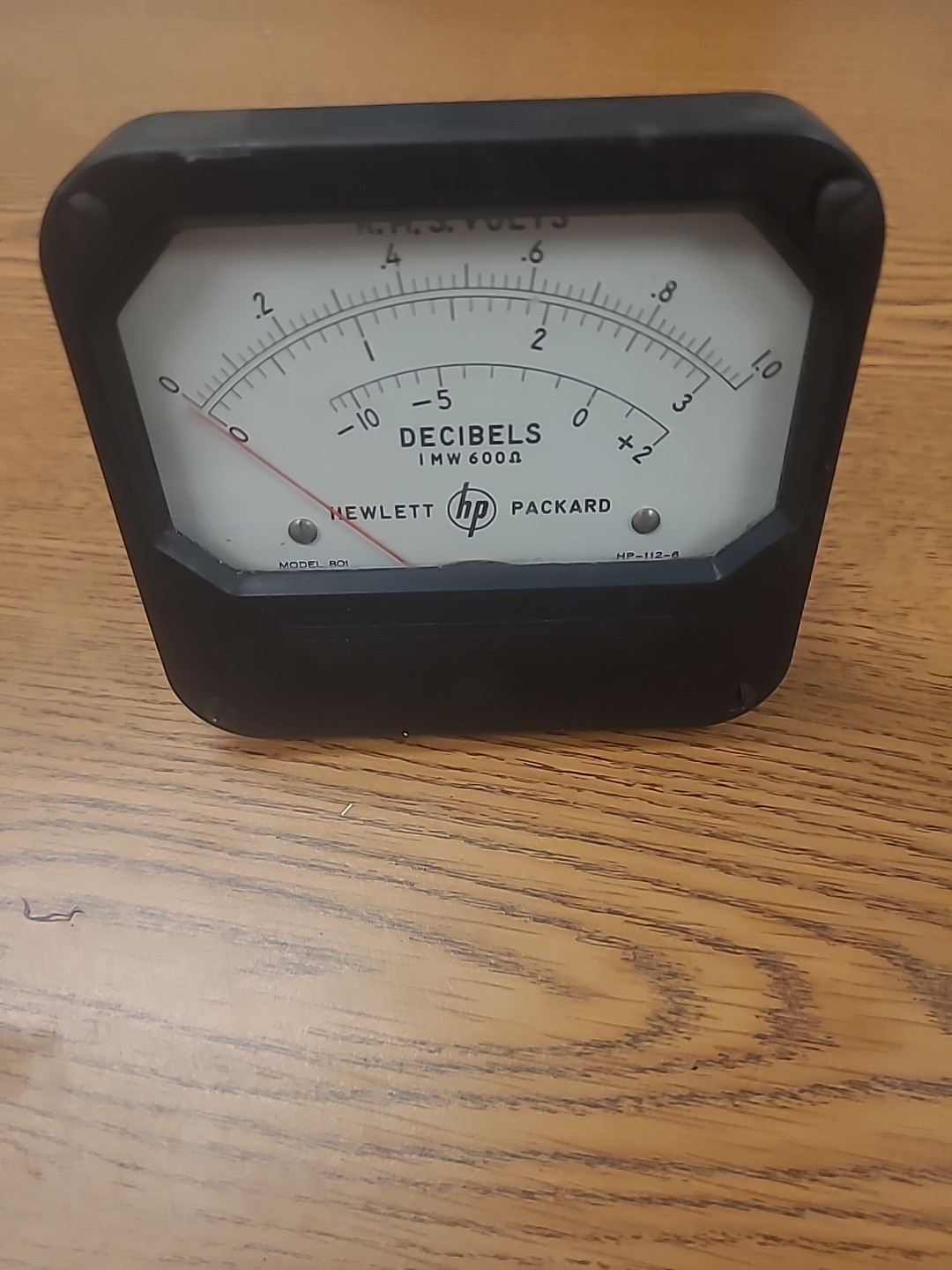 Hewlett-Packard decibels 1mw 600 RMS volts meter.