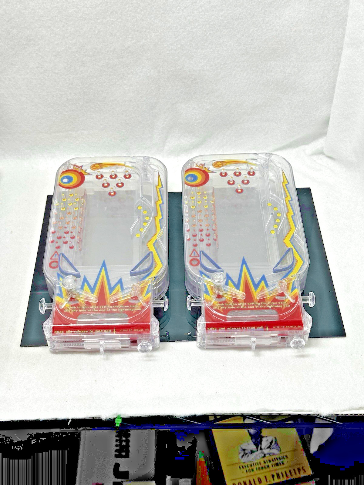2 PK Miniature Pinball Machine TE Brangs 2007 Tabletop Toy
