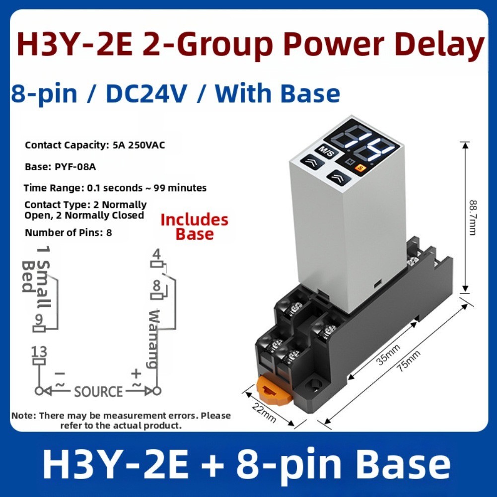 Digital On-Delay Timer Switch for H3Y-2/4 Compatible 12VDC 24VDC 220VAC
