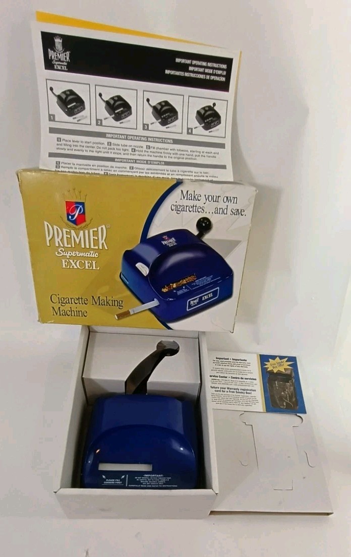 PREMIER Supermatic EXCEL Cigarette Rolling Machine Roller Maker KING COMPLETE