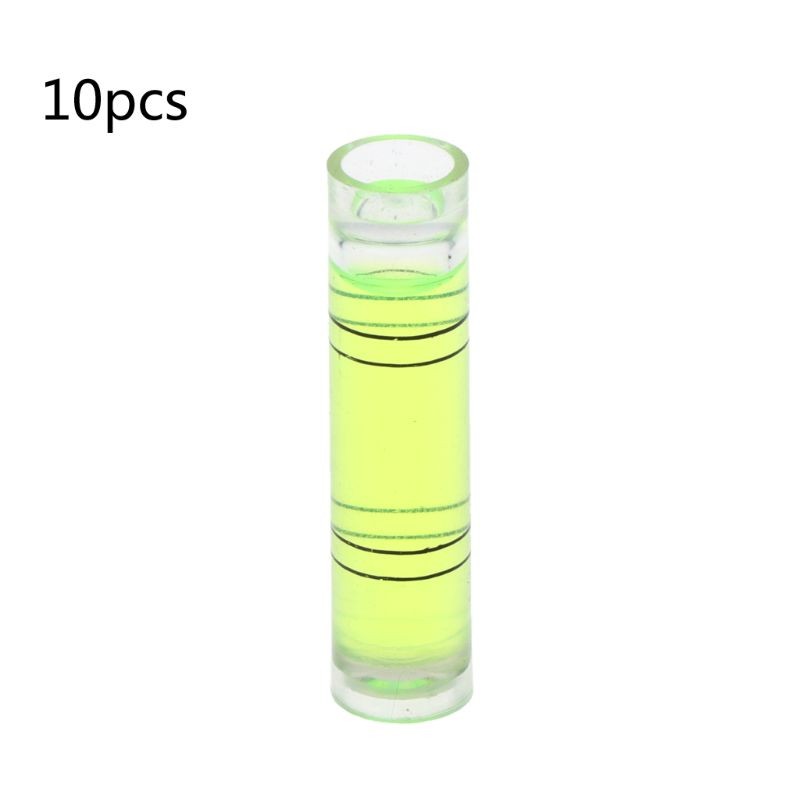 10 Pieces Cylindrical Plastic Bubble Spirit Level Vials for Levelling Camera
