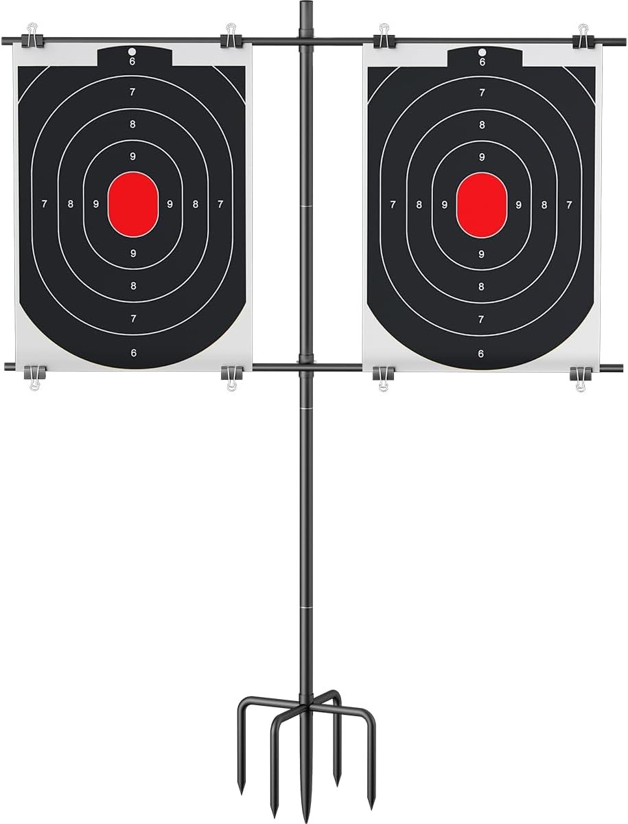Adjustable Shooting Target Stand with 5-Prong Base, Portable Target Steel Holder