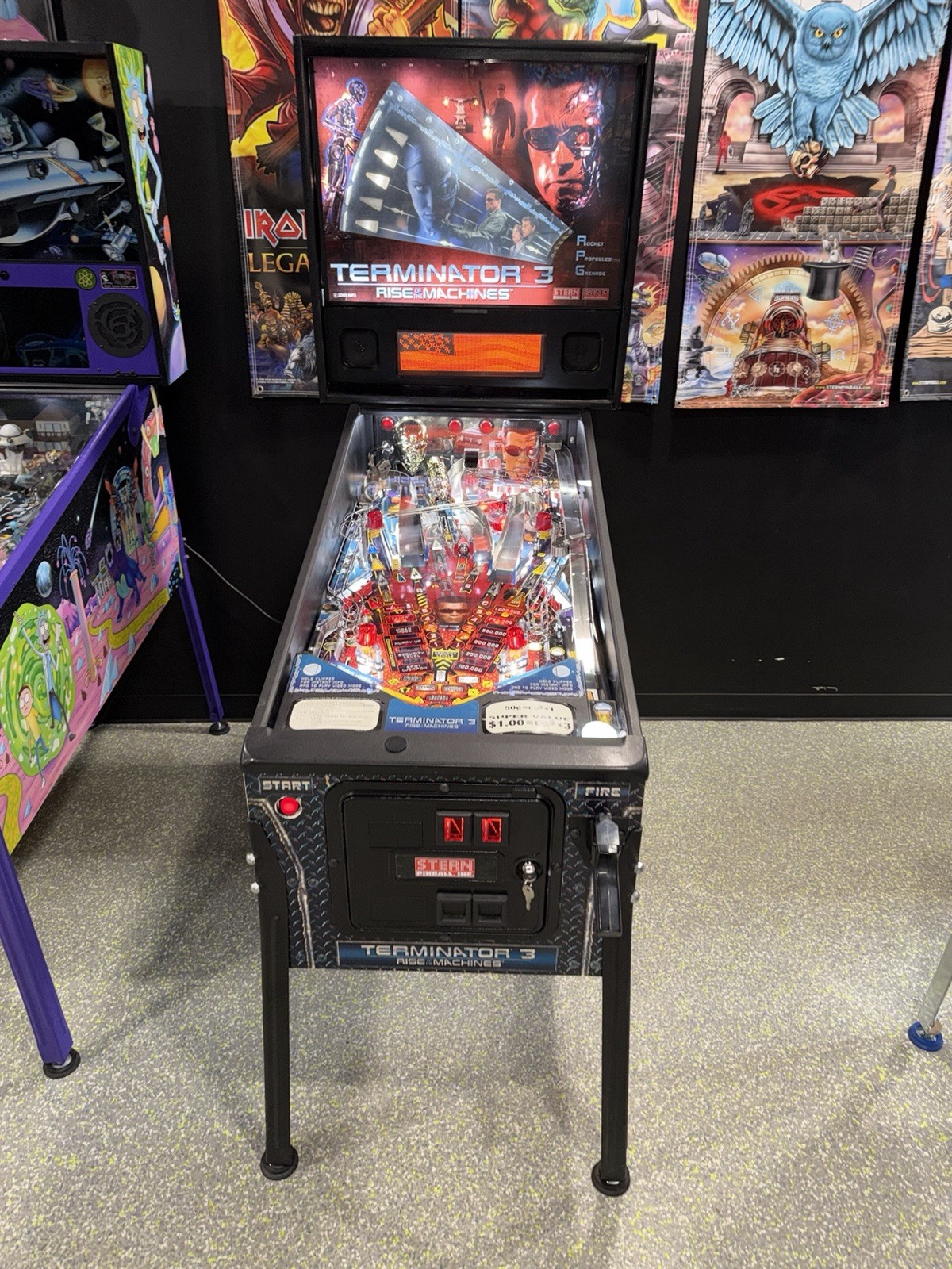 Terminator 3 Rise Of The Machines Pinball Machine Stern Orange County Pinballs