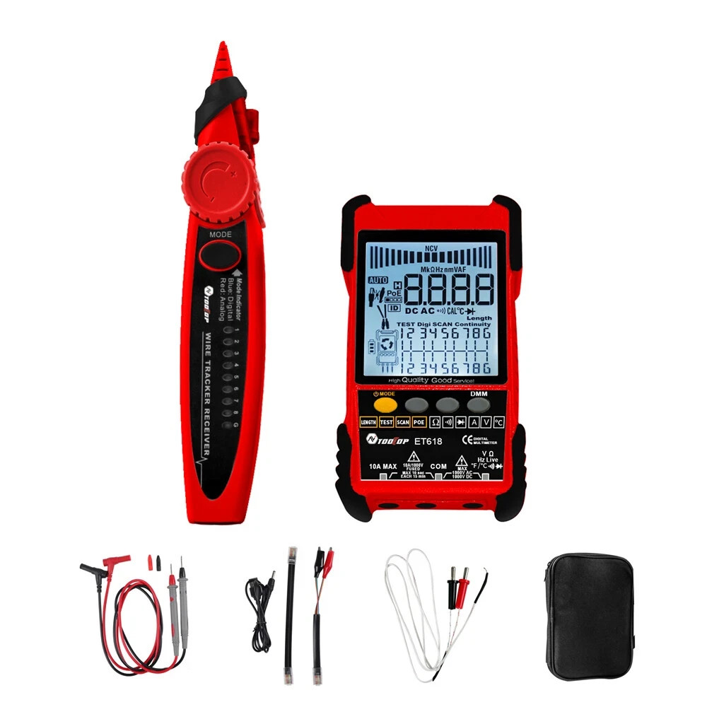 ET618 Handheld LCD Portable Circuit Wire Tracer Cable Tester Finder & Multimeter