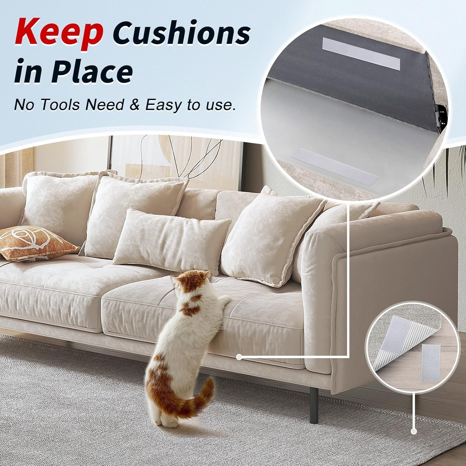 2 Inch X 15Ft Hook and Loop Strips with Adhesive, Double Sided Self Adhesive, Ny