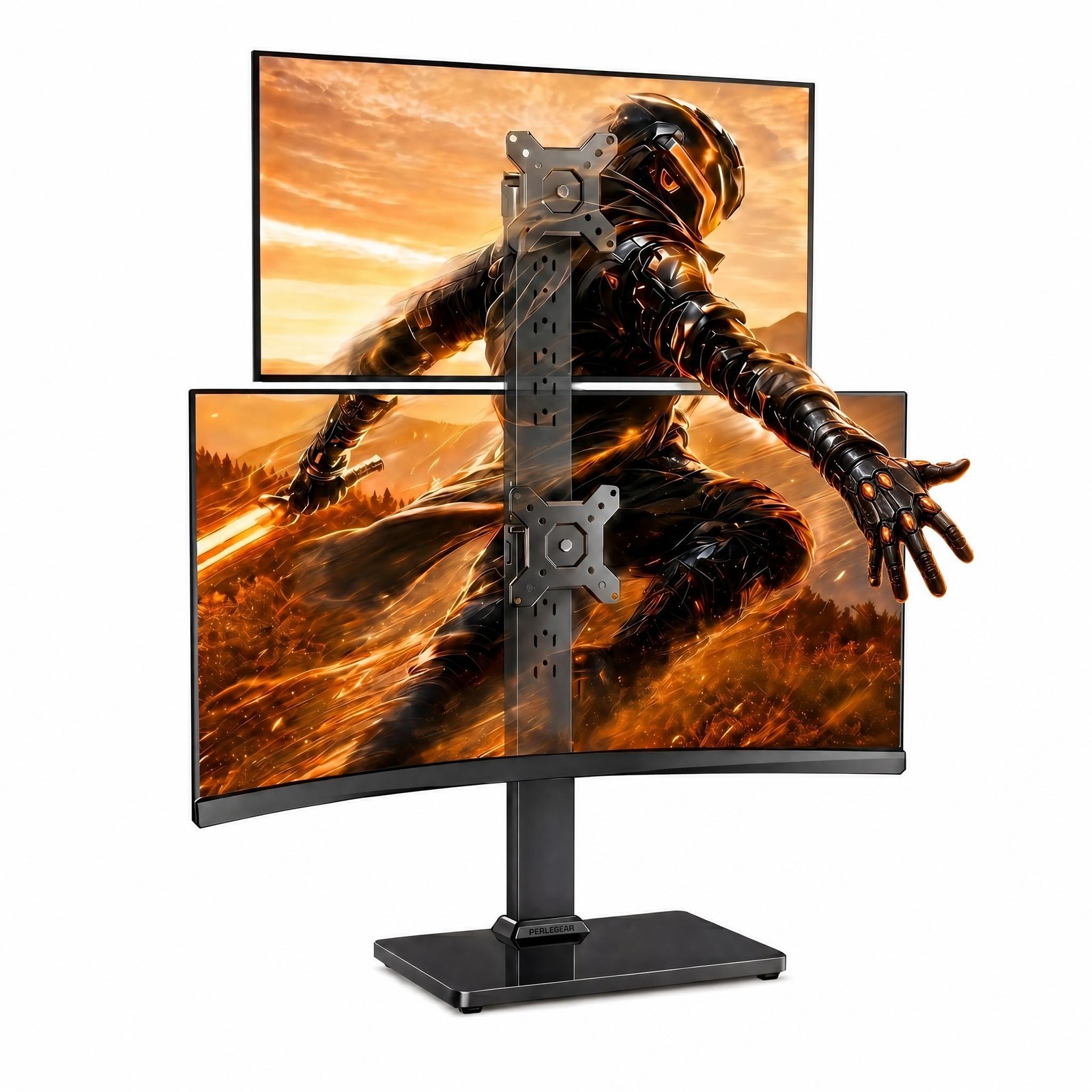 Perlegear Dual Vertical Monitor Stand for 13-40 inch Screen, 13 Height Settin...